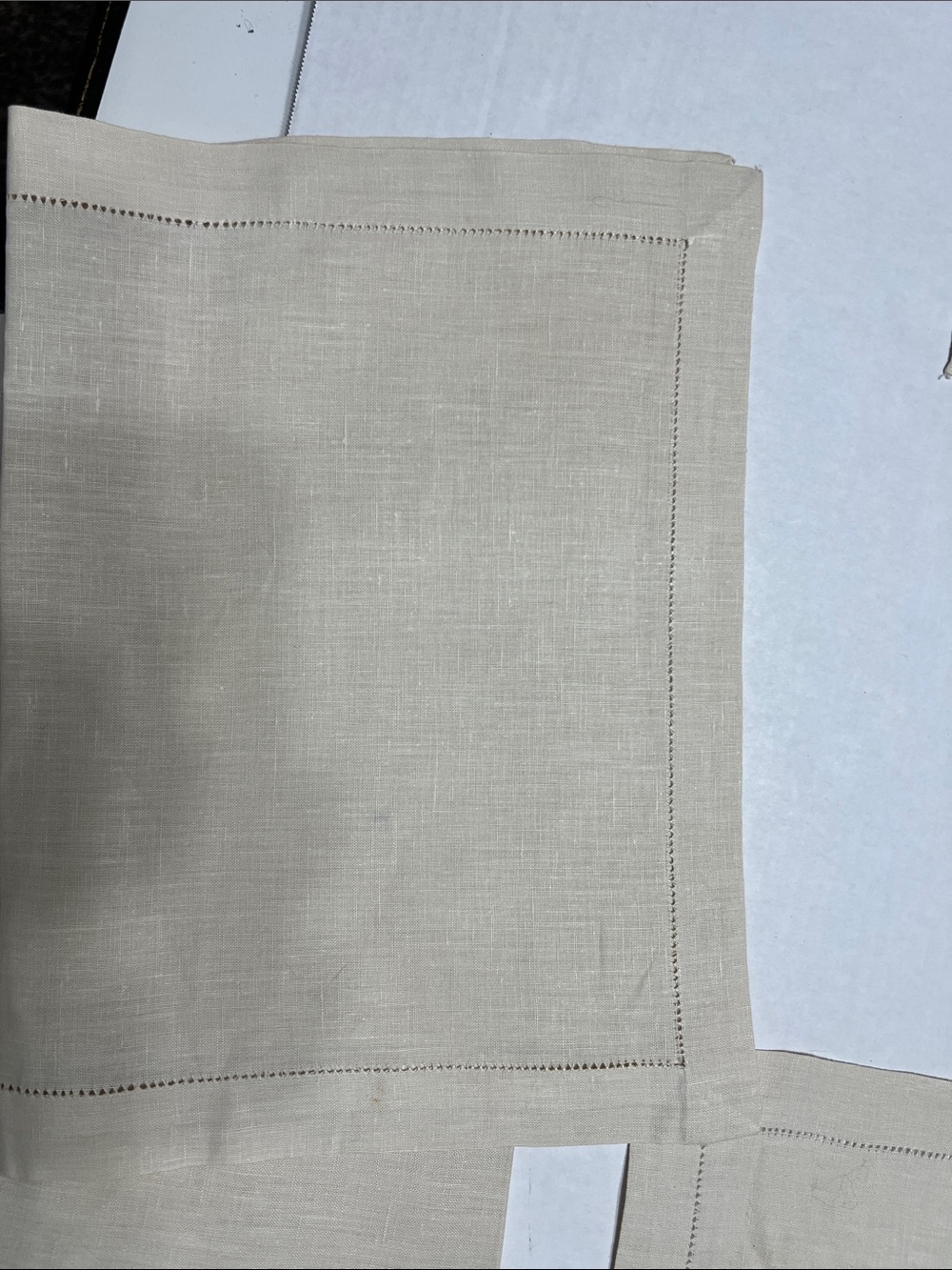Embroidered Beige Linen Placemat - Picture 6 of 8